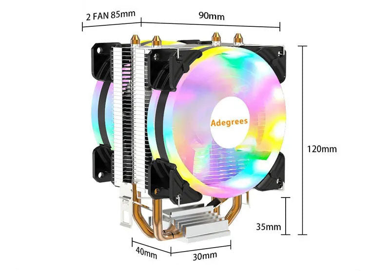 Cooler Universal para CPU Adgrees – Intel e AMD | PWM 4 Pin | Compatível com LGA e AM4/AM5
