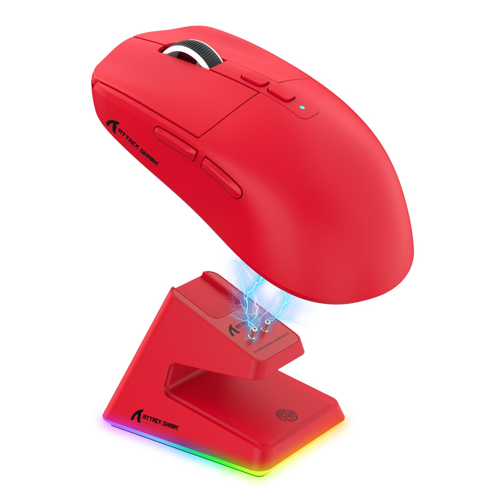 Mouse Gamer Attack Shark X6 – Sensor PAW3395, Conexão Tri-Modo, Base de Carregamento Magnética RGB, Botões Programáveis e Macro - UpgradeJá