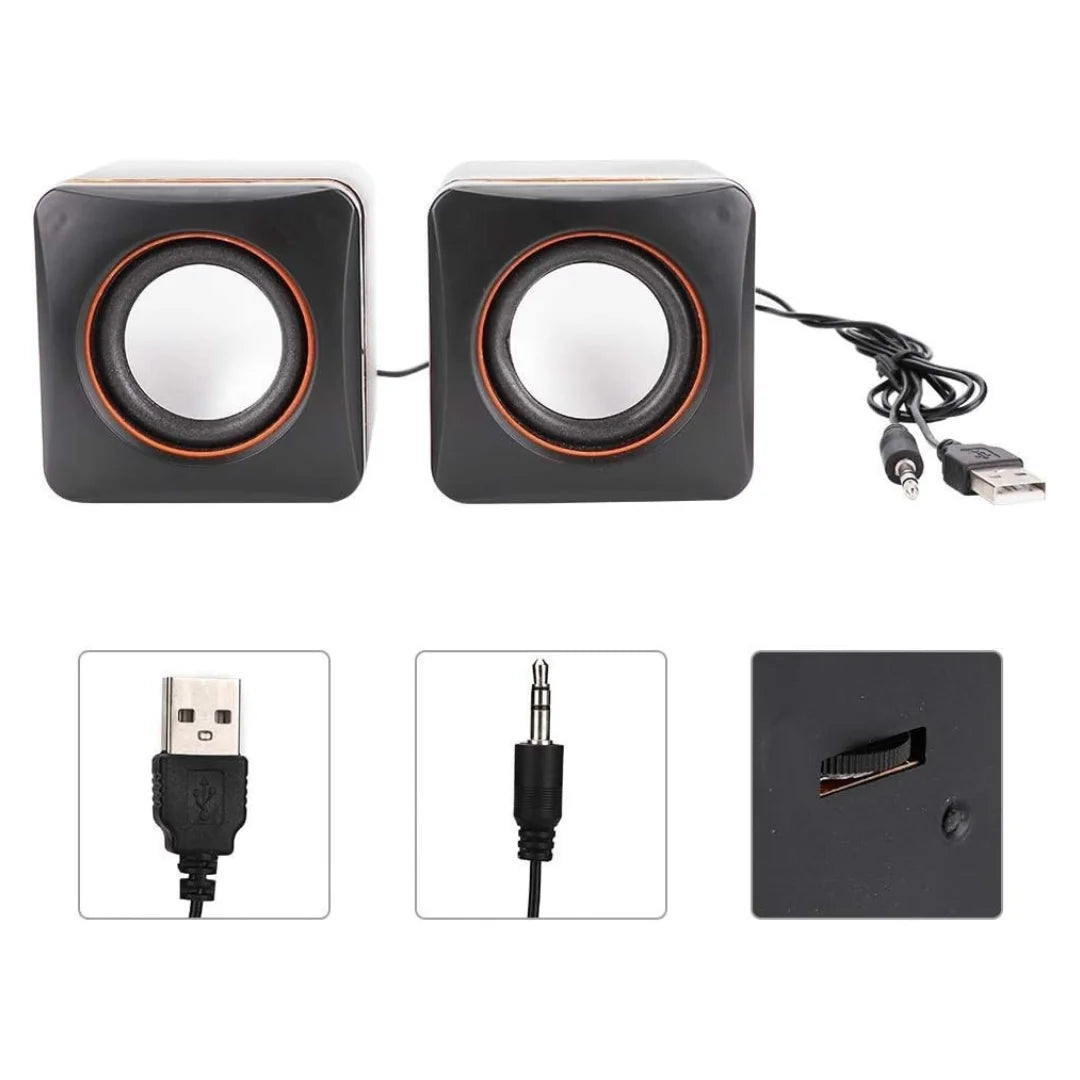 Caixa de Som USB P2 para PC e Notebook 6W - Áudio Compacto e Potente para Jogos, Filmes e Música - UpgradeJá