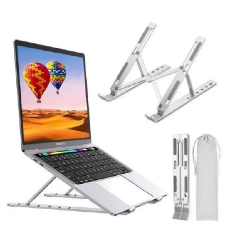 Suporte de Alumínio Ajustável para Notebook e MacBook (10 a 16 Polegadas) - Eleve seu Conforto e Produtividade! - UpgradeJá
