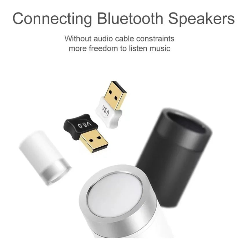 Adaptador e Receptor USB Bluetooth 5.0 | Conectividade Sem Fio para PC e Notebook - UpgradeJá