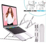 Suporte de Alumínio Ajustável para Notebook e MacBook (10 a 16 Polegadas) - Eleve seu Conforto e Produtividade! - UpgradeJá