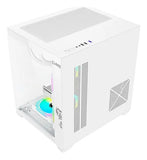 Gabinete Gamer Clanm Grodd Vidro Temperado Rgb Atx Branco