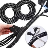 Organizador de Cabos Espiral Flexível (10mm/16mm) - Mantenha Seus Fios Organizados e Protegidos!