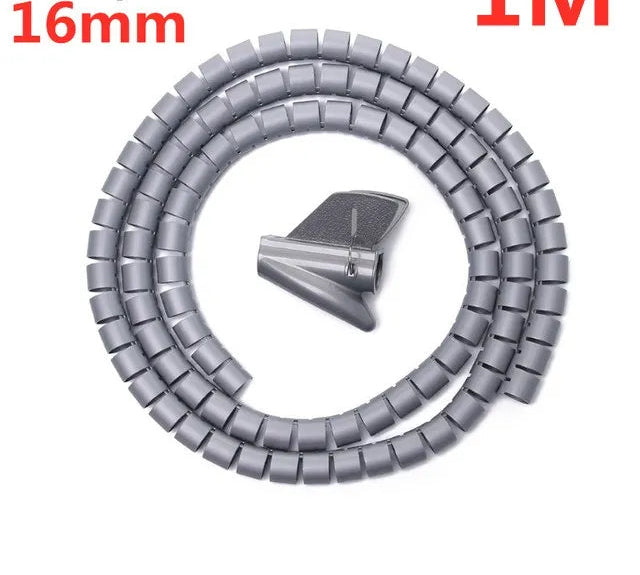 Organizador de Cabos Espiral Flexível (10mm/16mm) - Mantenha Seus Fios Organizados e Protegidos! - UpgradeJá