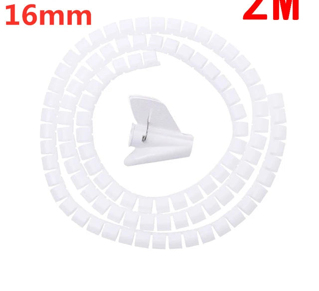 Organizador de Cabos Espiral Flexível (10mm/16mm) - Mantenha Seus Fios Organizados e Protegidos! - UpgradeJá