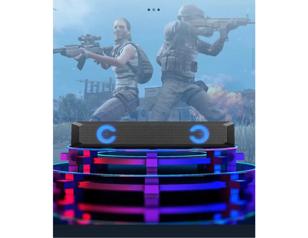 Soundbar Gamer com LED RGB: Som Potente e Iluminação para Seu Setup! - UpgradeJá