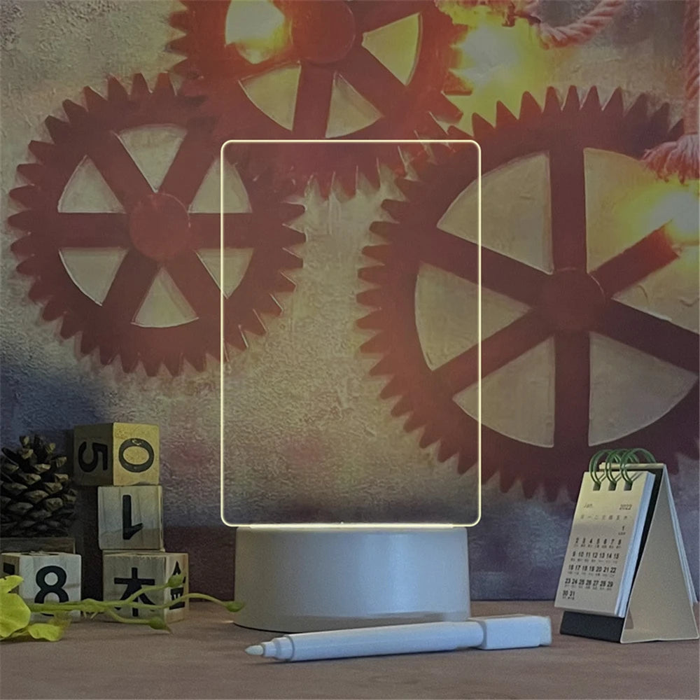 Luminária LED de Recados Acrílica USB: Ilumine suas Mensagens e Decore seu Ambiente! - UpgradeJá