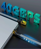 Cabo Ethernet Cat8 CYANMI - Velocidade Extrema 40Gbps e 2000MHz para sua Rede - UpgradeJá
