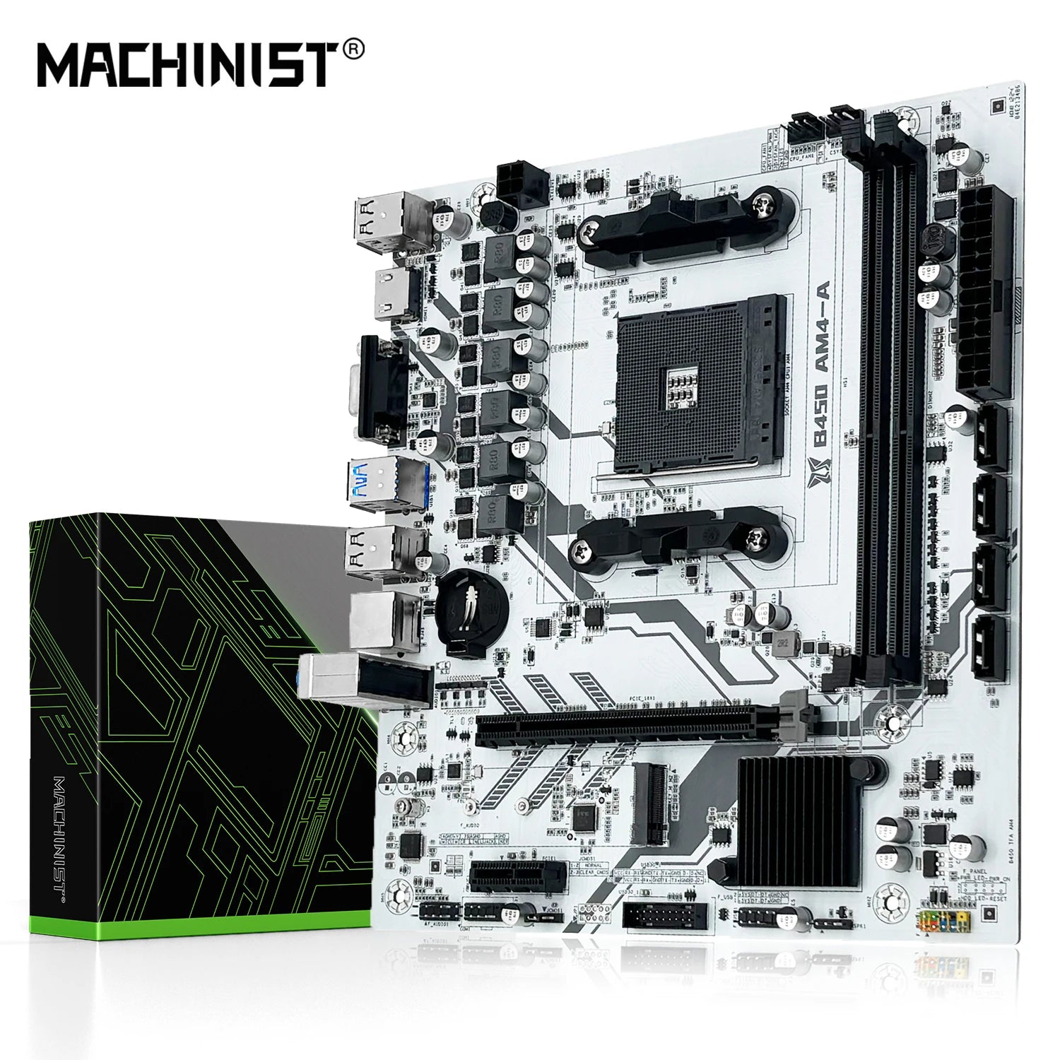 Placa-Mãe MACHINIST B450 AM4 | Ryzen (DDR4, M.2 NVMe) - UpgradeJá
