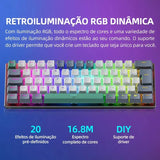 Teclado Mecânico Gamer Machenike K500-B61 – 60% Mini, Layout  US, RGB, Hot-Swappable, NKRO, Com Fio - UpgradeJá