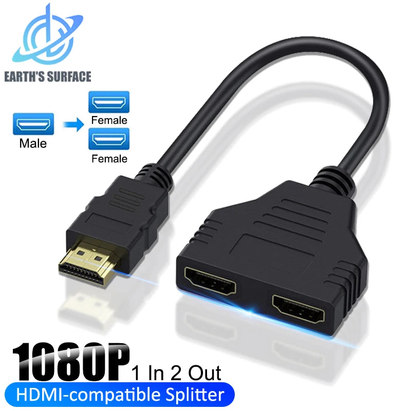 Cabo Splitter HDMI 1 em 2 Saídas | 1080P Full HD - Ideal para Monitores e TVs - UpgradeJá