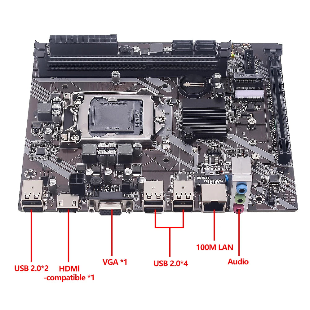 Placa-Mãe MUCAI H61 LGA 1155 – Compatível com Intel 2ª e 3ª Geração,  M.2 NVMe - UpgradeJá