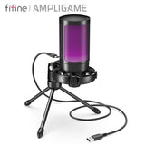 Microfone Gamer FIFINE AmpliGame A2 RGB USB: Áudio Impecável e Estilo Vibrante para Suas Lives! - UpgradeJá