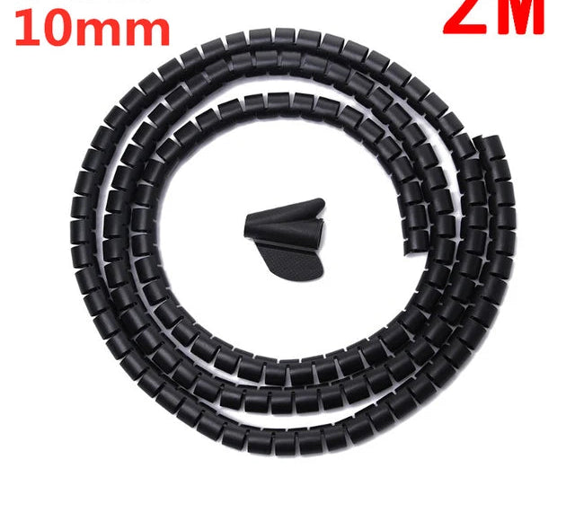 Organizador de Cabos Espiral Flexível (10mm/16mm) - Mantenha Seus Fios Organizados e Protegidos! - UpgradeJá