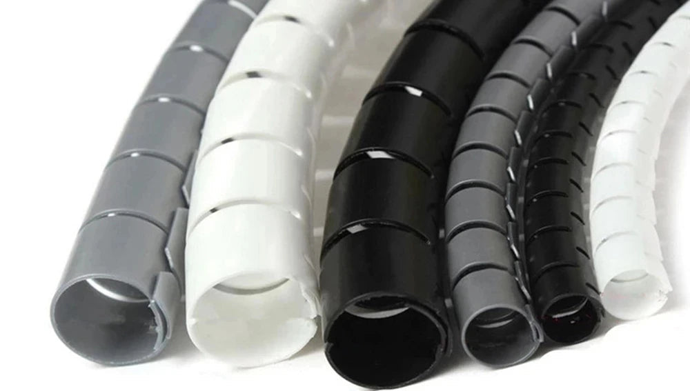 Organizador de Cabos Espiral Flexível (10mm/16mm) - Mantenha Seus Fios Organizados e Protegidos! - UpgradeJá