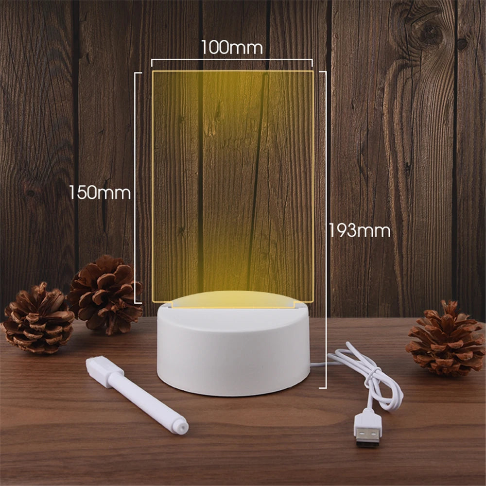 Luminária LED de Recados Acrílica USB: Ilumine suas Mensagens e Decore seu Ambiente! - UpgradeJá