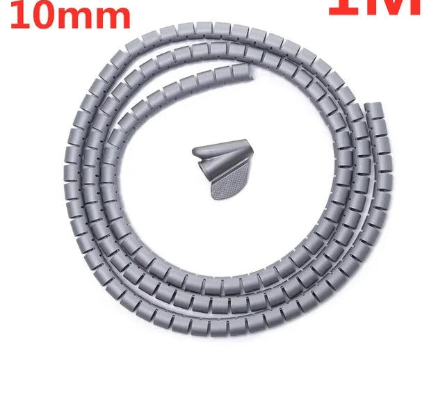Organizador de Cabos Espiral Flexível (10mm/16mm) - Mantenha Seus Fios Organizados e Protegidos! - UpgradeJá