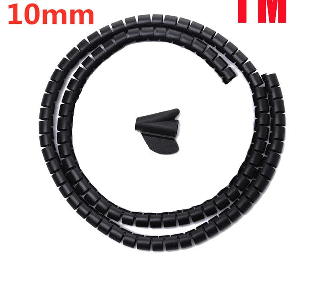 Organizador de Cabos Espiral Flexível (10mm/16mm) - Mantenha Seus Fios Organizados e Protegidos! - UpgradeJá