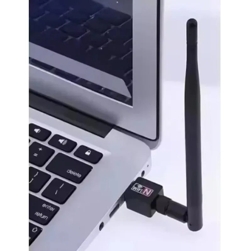 Adaptador WiFi USB 150Mbps 2.4GHz com Antena | Receptor Sem Fio Portátil para PC e Notebook - UpgradeJá