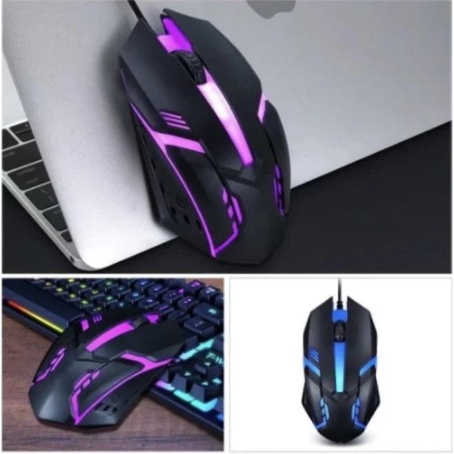 Mouse Gamer ALFA JX-M20 com Fio - 3200 DPI, LED RGB e Design Ergonômico - UpgradeJá
