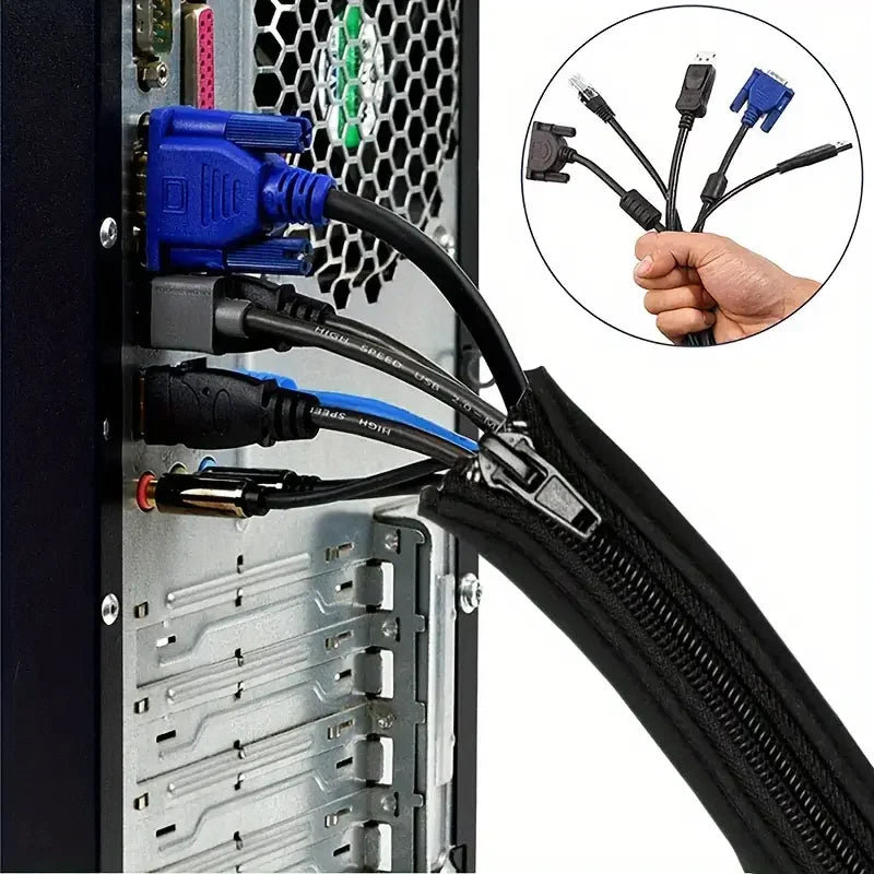 Organizador de Cabos com Zíper: Solução Simples e Eficaz para Acabar com a Bagunça! - UpgradeJá