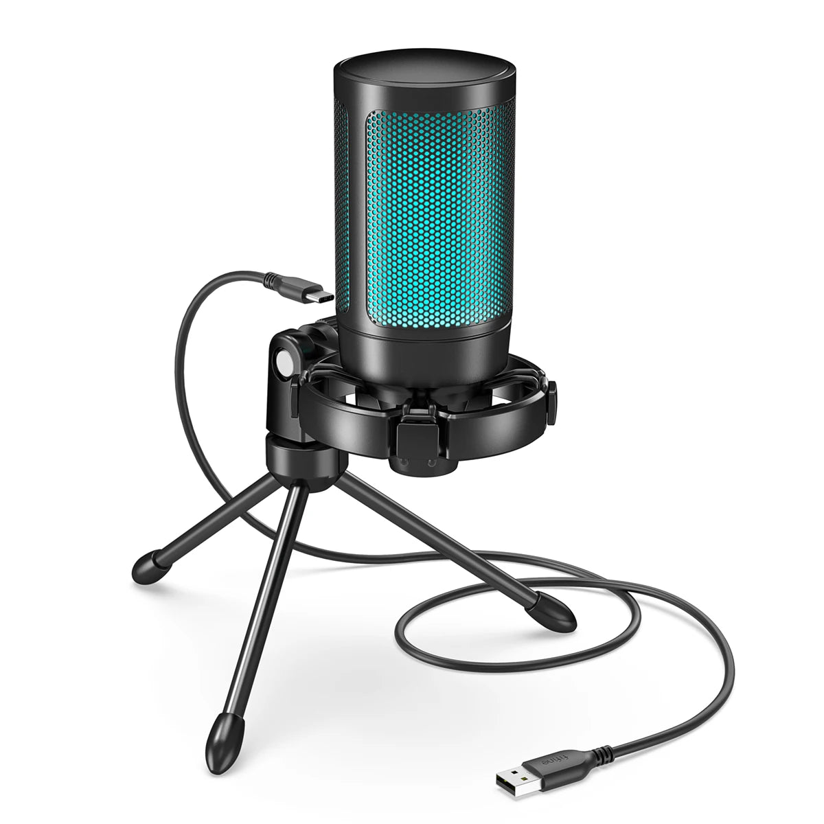 Microfone Gamer FIFINE AmpliGame A2 RGB USB: Áudio Impecável e Estilo Vibrante para Suas Lives! - UpgradeJá