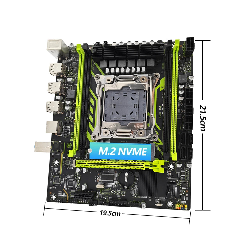 Placa-Mãe  MUCAI X99 P4 LGA 2011-3 para  Intel Xeon,  a DDR4 Quad Channel e  NVMe M.2 - UpgradeJá