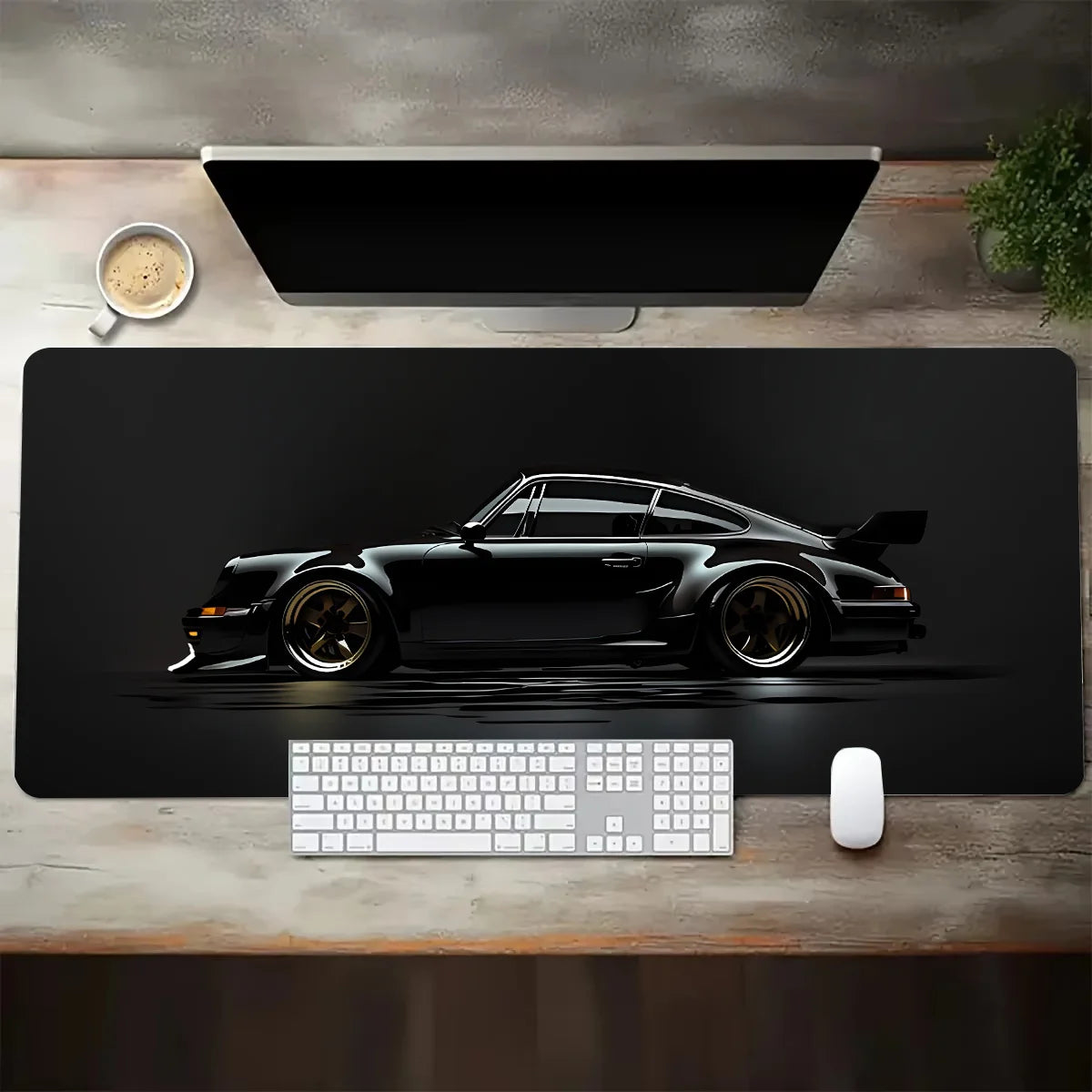 MousePad Gamer XGZ Grande - Design Carro Esportivo Branco | Base Antiderrapante e Lavável - Para Gamers e Escritórios - UpgradeJá