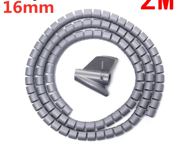 Organizador de Cabos Espiral Flexível (10mm/16mm) - Mantenha Seus Fios Organizados e Protegidos! - UpgradeJá