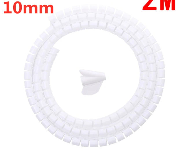 Organizador de Cabos Espiral Flexível (10mm/16mm) - Mantenha Seus Fios Organizados e Protegidos! - UpgradeJá