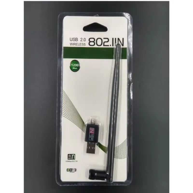 Adaptador WiFi USB 150Mbps 2.4GHz com Antena | Receptor Sem Fio Portátil para PC e Notebook - UpgradeJá