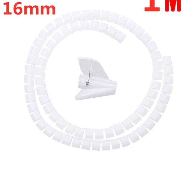 Organizador de Cabos Espiral Flexível (10mm/16mm) - Mantenha Seus Fios Organizados e Protegidos! - UpgradeJá