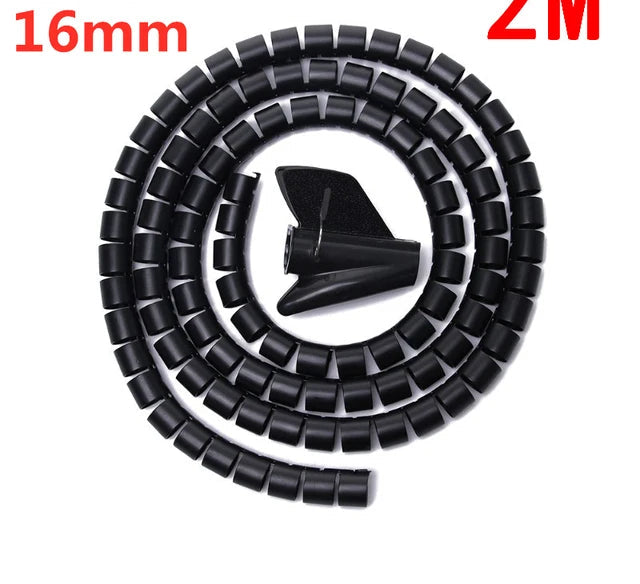 Organizador de Cabos Espiral Flexível (10mm/16mm) - Mantenha Seus Fios Organizados e Protegidos! - UpgradeJá