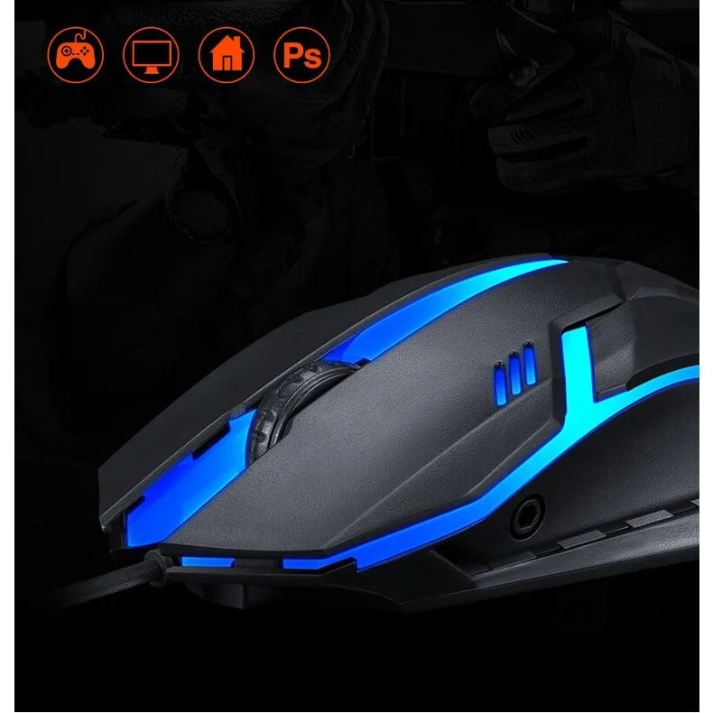 Mouse Gamer ALFA JX-M20 com Fio - 3200 DPI, LED RGB e Design Ergonômico - UpgradeJá