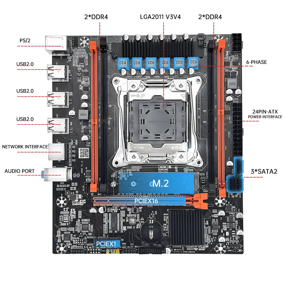 Placa-Mãe SOYO X99 Gaming LGA 2011-3 | DDR4, M.2 NVMe, Gigabit LAN - UpgradeJá