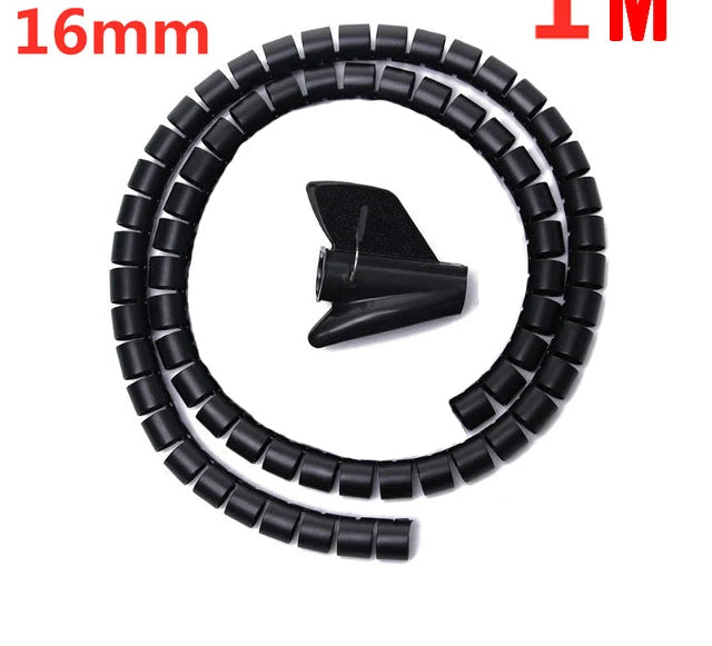 Organizador de Cabos Espiral Flexível (10mm/16mm) - Mantenha Seus Fios Organizados e Protegidos! - UpgradeJá