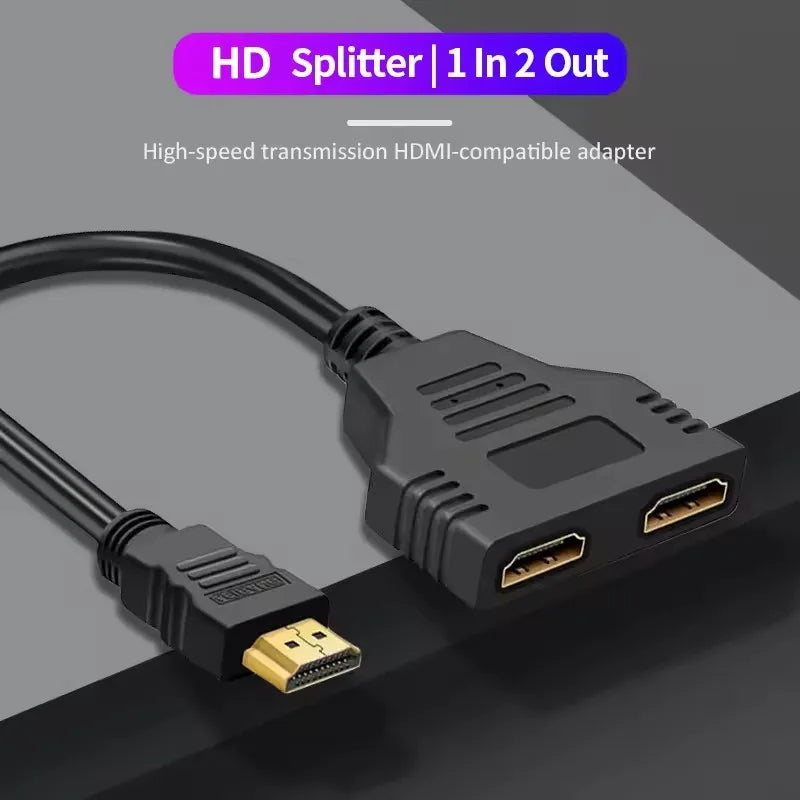 Cabo Splitter HDMI 1 em 2 Saídas | 1080P Full HD - Ideal para Monitores e TVs - UpgradeJá