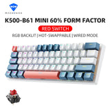 Teclado Mecânico Gamer Machenike K500-B61 – 60% Mini, Layout  US, RGB, Hot-Swappable, NKRO, Com Fio - UpgradeJá