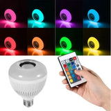 Lâmpada Musical Smart Bluetooth com LED RGB e Alto-Falante - 12W E27 + Controle Remoto - UpgradeJá